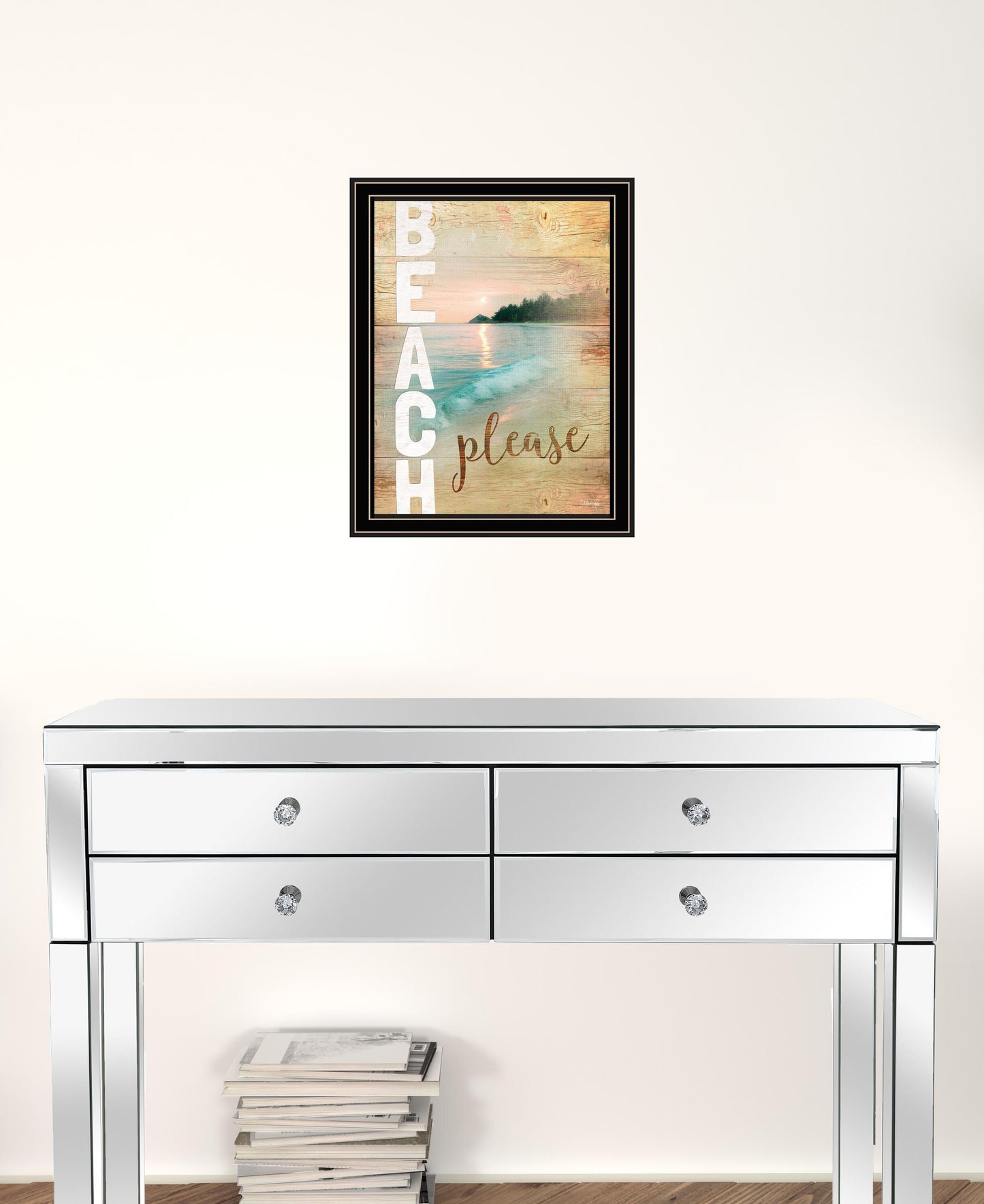Beach Please 2 Black Framed Print Wall Art