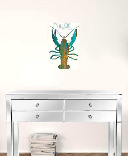 Its All Good at the Beach White Framed Print Wall Art