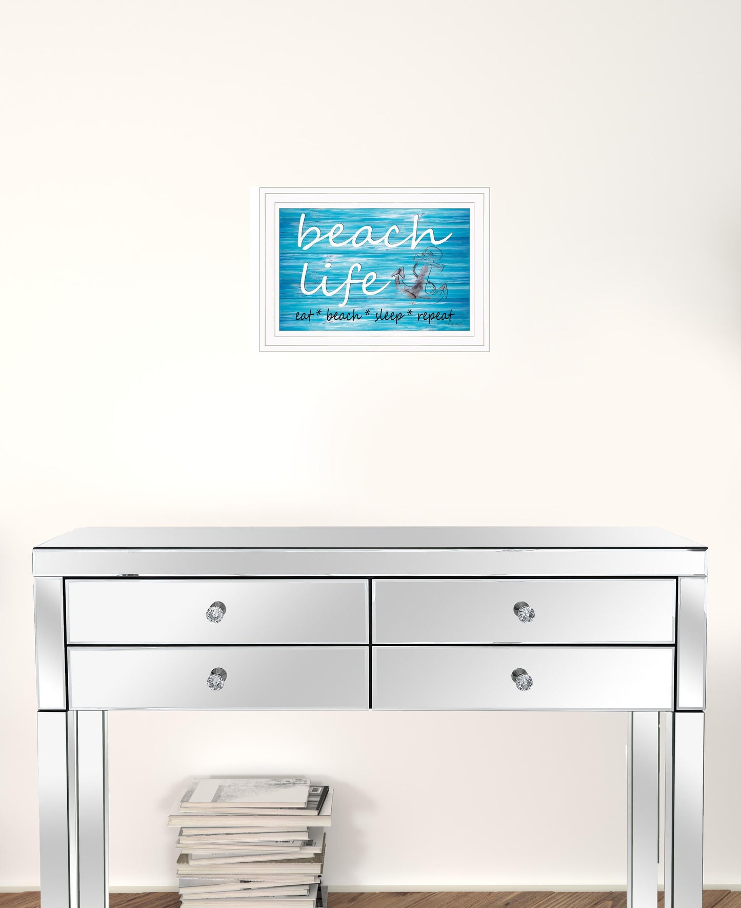 Beach Life 1 White Framed Print Wall Art