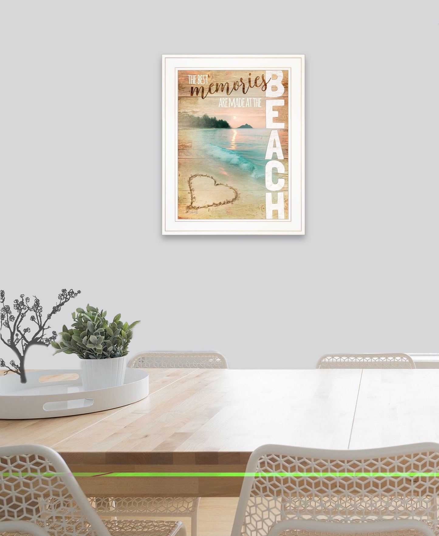 Beach Memories 1 White Framed Print Wall Art