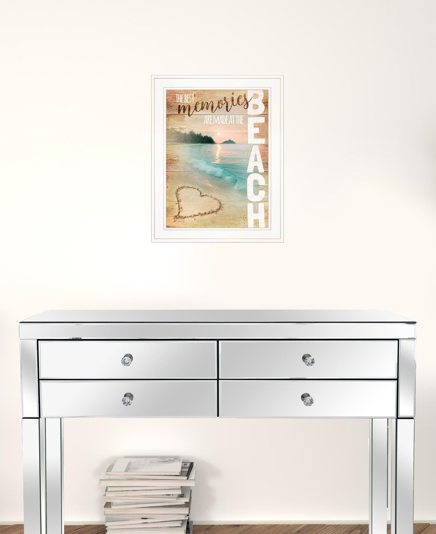 Beach Memories 1 White Framed Print Wall Art