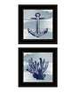 Set Of Two The Beach Coastal 2 Black Framed Print Wall Art