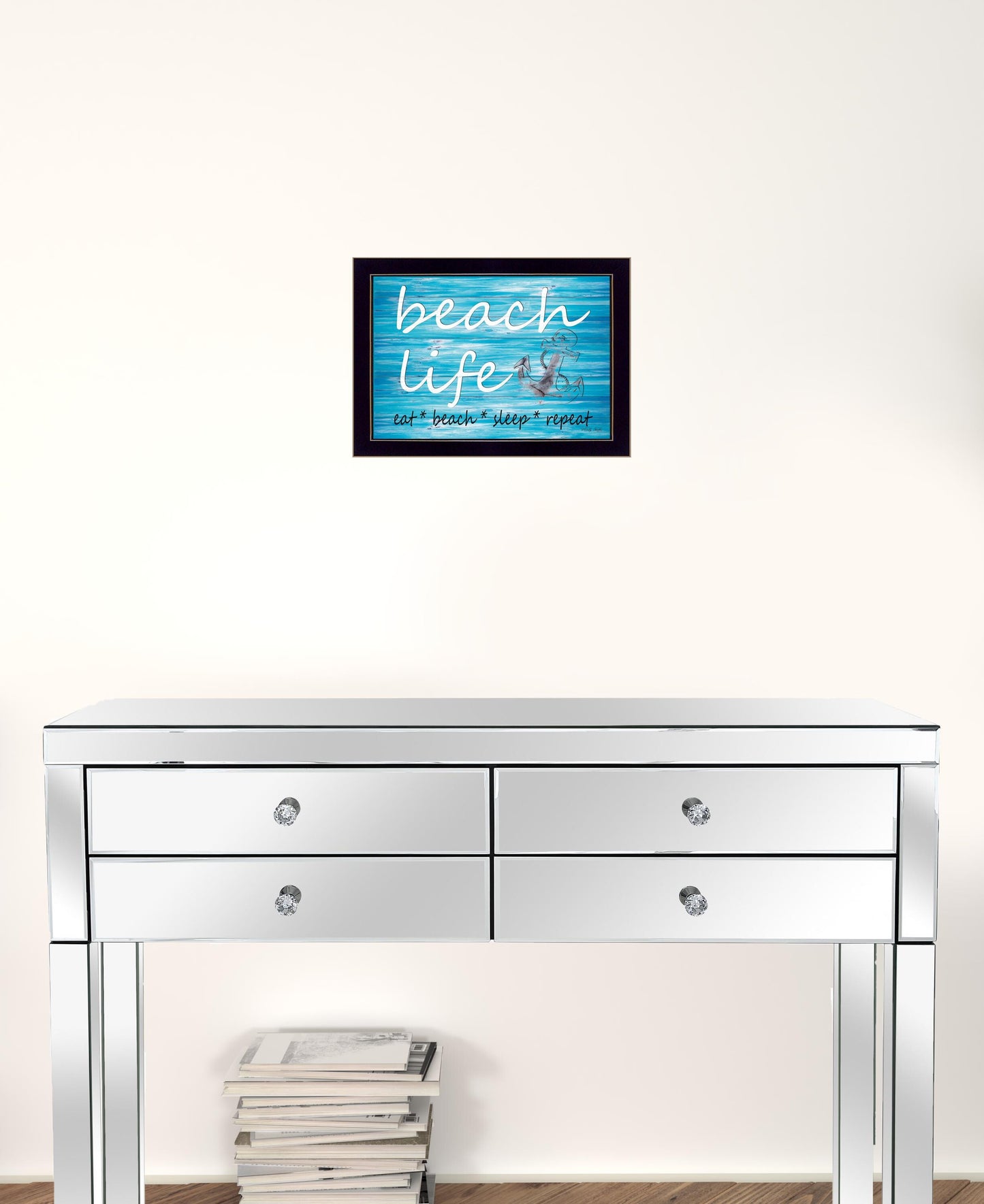 Beach Life 1 Black Framed Print Wall Art