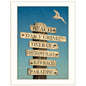Beach Directional 3 White Framed Print Wall Art