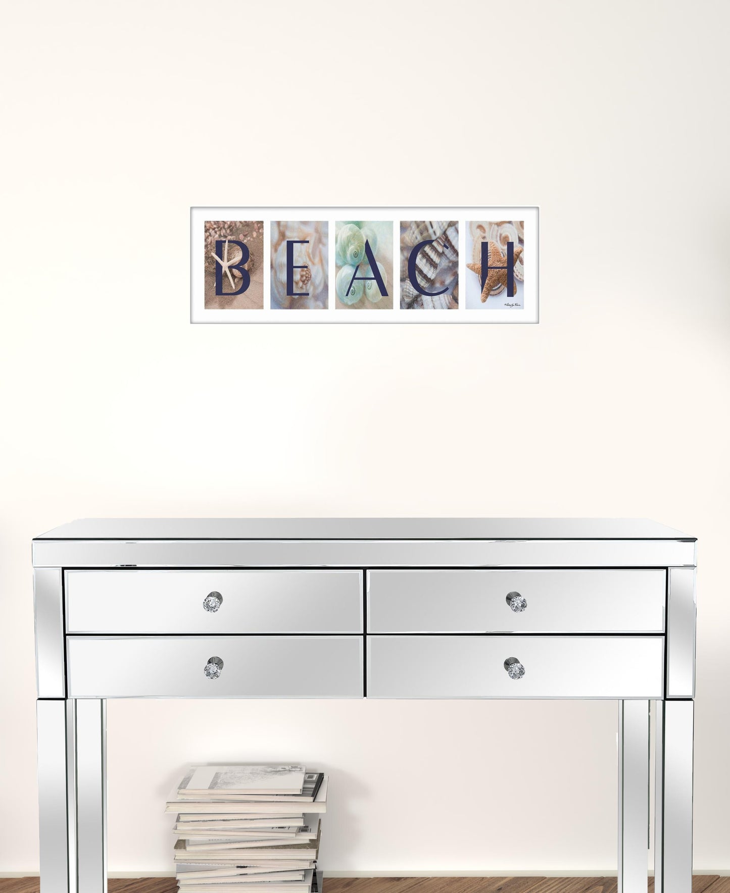 Beach 4 White Framed Print Wall Art