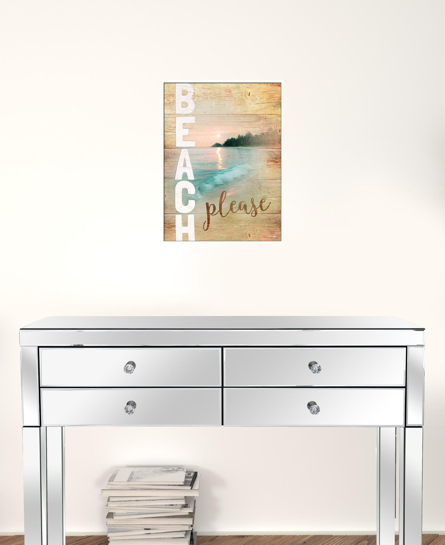 Beach Please 3 White Framed Print Wall Art