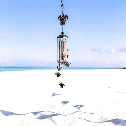 Metal Turtle Wind Chime Aluminum Beach Pattern Decor