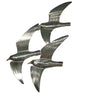 19″ High x 10″ Wide Flock of Metal Silvery Wall Seagulls