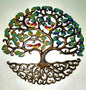 23 inch Full Of Colors Tree Of Life Made in Haiti Hand Made Metal Drum Artwork