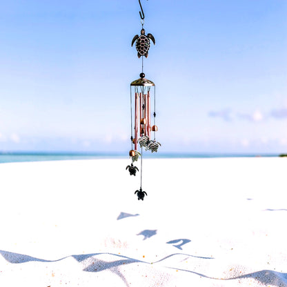 Metal Turtle Wind Chime Aluminum Beach Pattern Decor