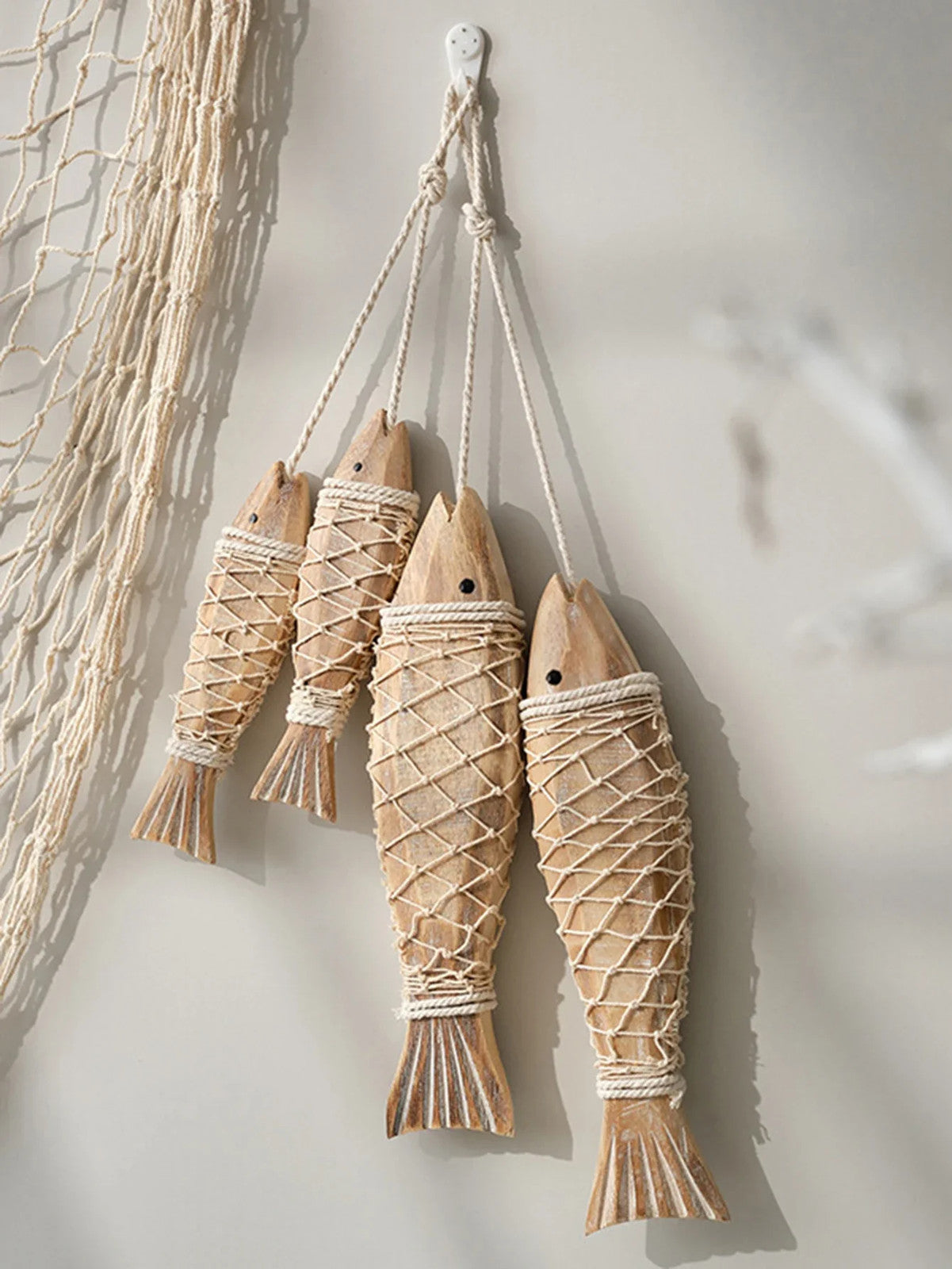Rustic Wooden Fish Wall Decor - Nautical Ornament by UNIQUE FINDS, Ready to Hang