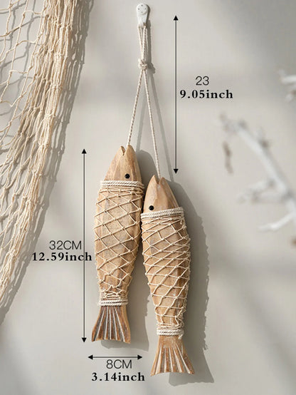 Rustic Wooden Fish Wall Decor - Nautical Ornament by UNIQUE FINDS, Ready to Hang