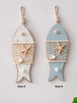 Nautical Decorative Wood Fish Wall Hook – Coastal Beach Starfish Hanger