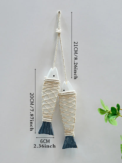 Rustic Wooden Fish Wall Decor - Nautical Ornament by UNIQUE FINDS, Ready to Hang
