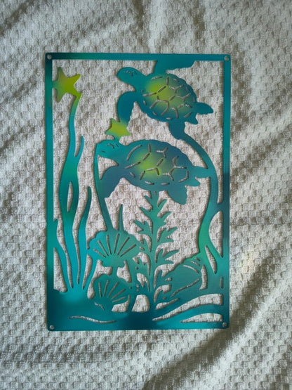Metal Wall Decorations Ocean Walls Art for Living Room Turtle Fence Art Decor