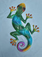 17 Inch Purple and Blue Gecko Lizard Metal Wall Artwork